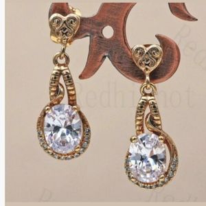 New 18ktgf cz earrings